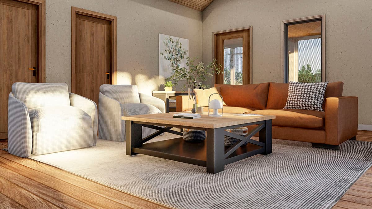Plan 70826MK: Rustic 2-Bed Cottage House Plan Under 1100 Square Feet with Vaulted Great Room - Image #6 - Cottage, Country, Mountain, Rustic, Vacation