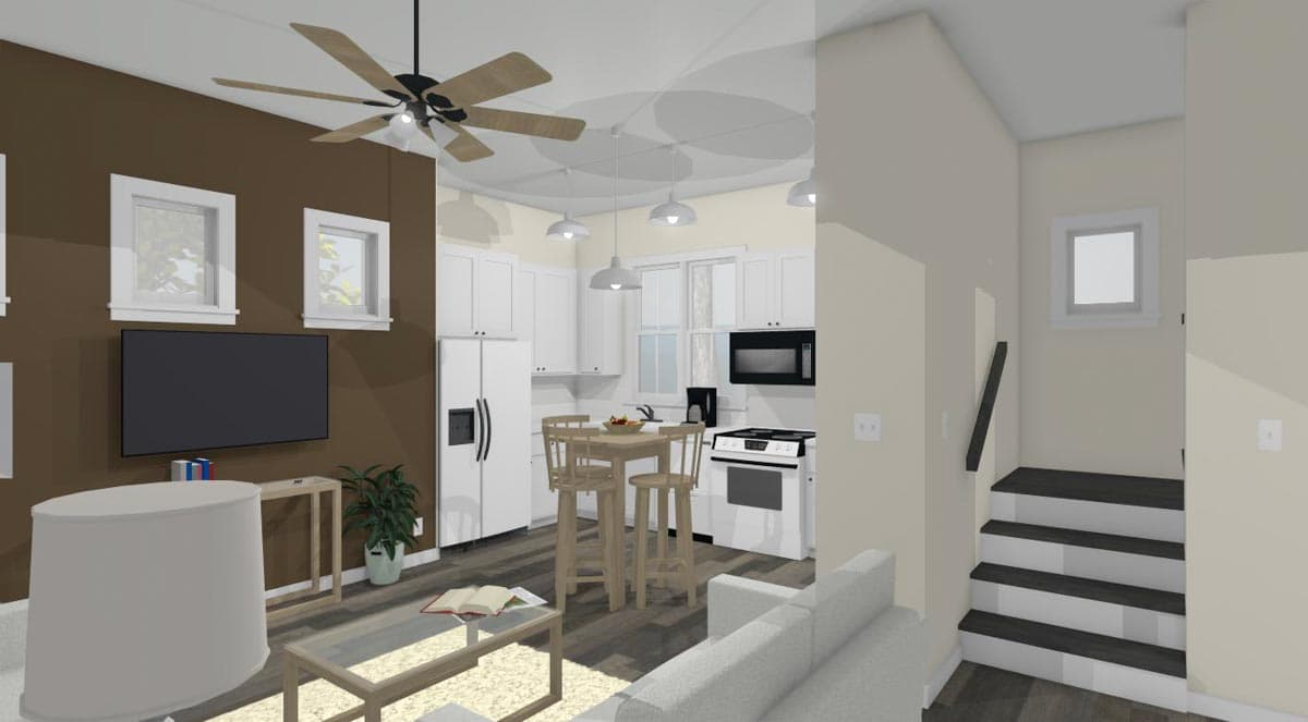 Plan 430823SNG: 1121 Square Foot Farmhouse Cottage with 3 Bedrooms - Image #5 - Cottage, Country, Farmhouse, Modern Farmhouse, New American