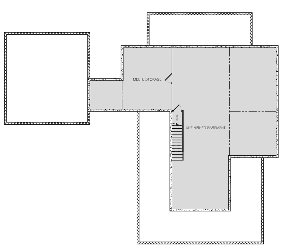 Plan 77652FB: 3-Bed Farmhouse Plan with 10'-Deep Wraparound Porch - Floor Plan - Lower Level - Barndominium, Country, Modern Farmhouse, New American