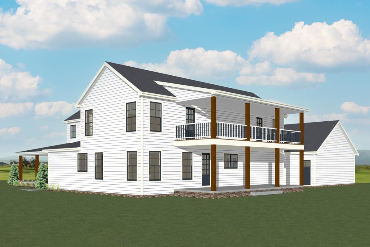 Plan 77652FB: 3-Bed Farmhouse Plan with 10'-Deep Wraparound Porch - Image #5 - Barndominium, Country, Modern Farmhouse, New American