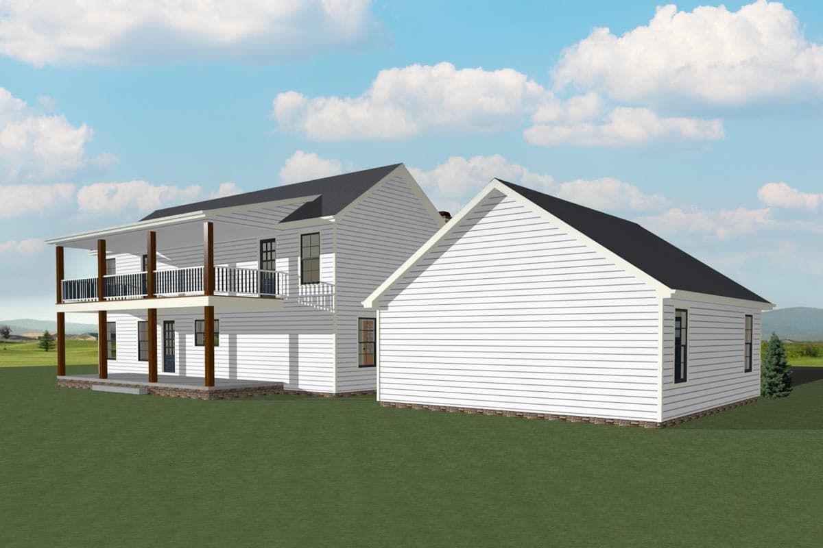 Plan 77652FB: 3-Bed Farmhouse Plan with 10'-Deep Wraparound Porch - Image #6 - Barndominium, Country, Modern Farmhouse, New American