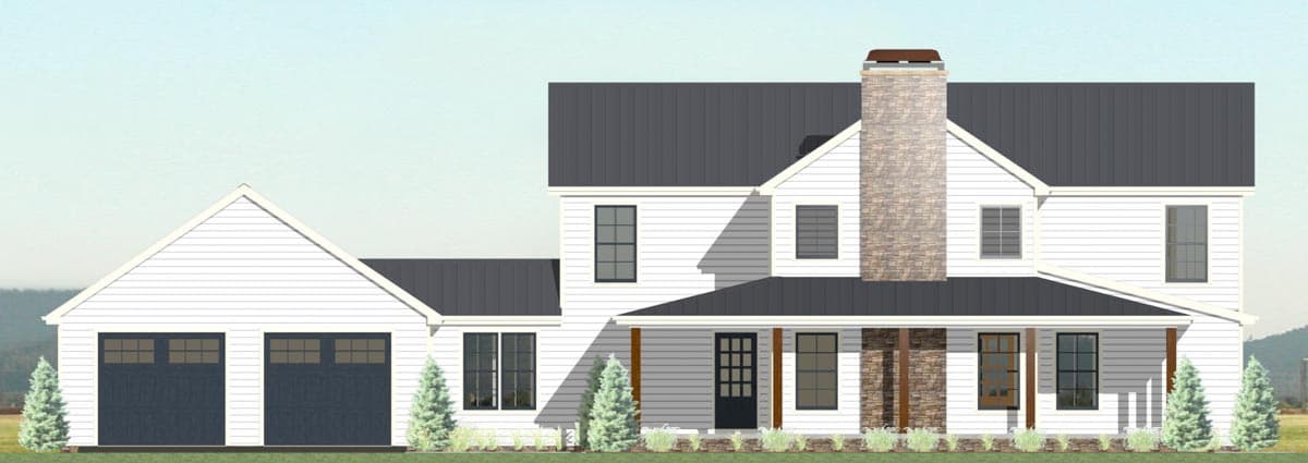 Plan 77652FB: 3-Bed Farmhouse Plan with 10'-Deep Wraparound Porch - Image #7 - Barndominium, Country, Modern Farmhouse, New American