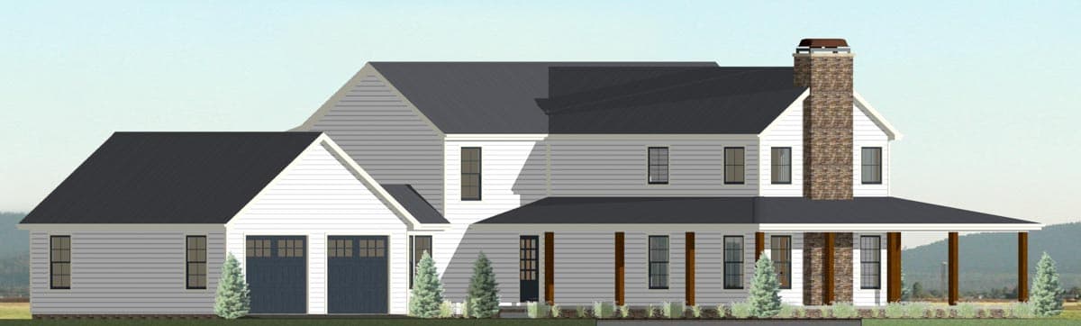 Plan 77652FB: 3-Bed Farmhouse Plan with 10'-Deep Wraparound Porch - Image #8 - Barndominium, Country, Modern Farmhouse, New American