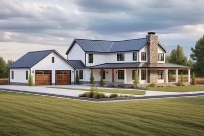 3-Bed Farmhouse Plan with 10'-Deep Wraparound Porch