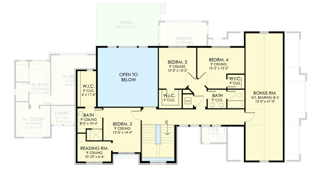 Plan 490076NAH: Transitional Home Plan with 4000 Square Feet of Living Space Across Two Floors - Floor Plan - 2nd Floor - European, Transitional