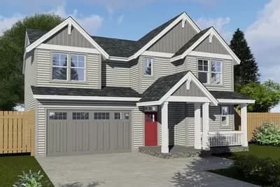 New American Craftsman Plan with 3 Upstairs Bedroom and a 2-Car Garage with Storage