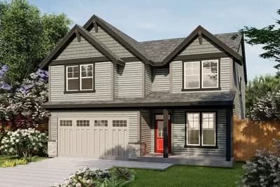 Two-Story Craftsman Home Plan with Two Flex Rooms