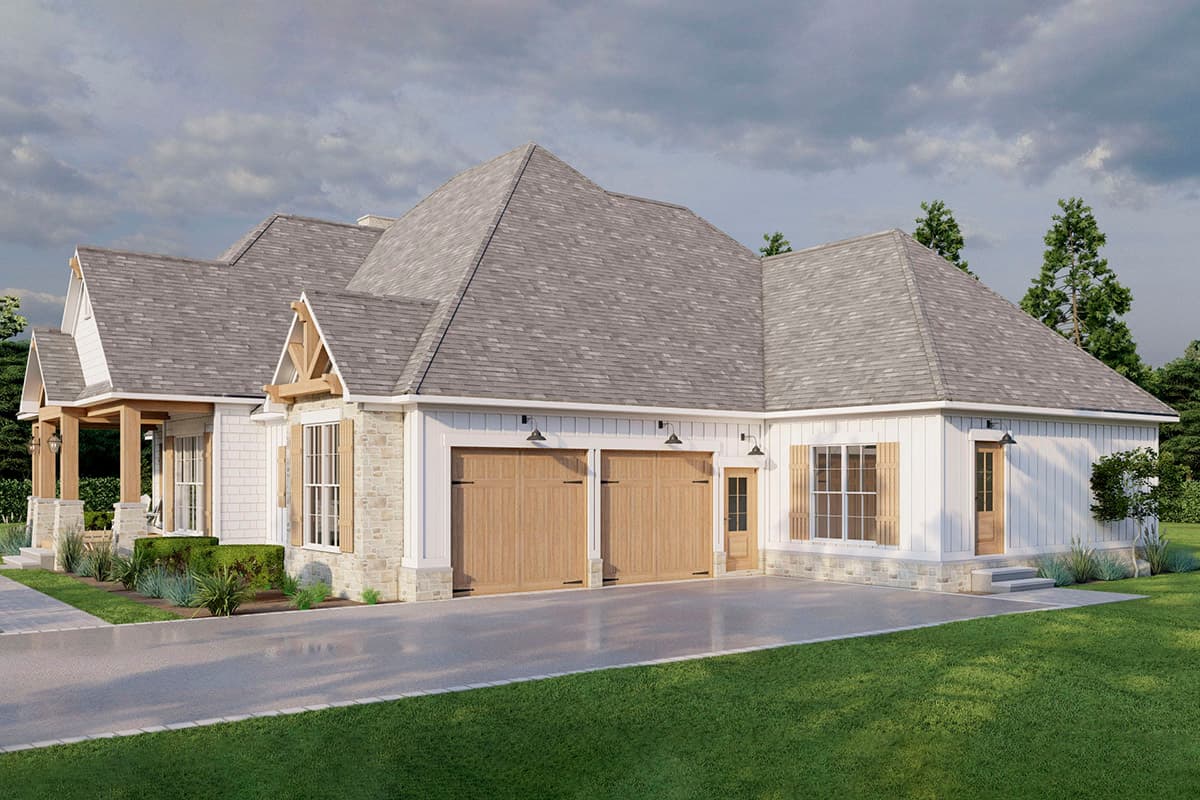 Plan 70827MK: Rustic 2400 Square Foot 3-Bed Ranch Home Plan with Home Office  - Image #4 - New American, Ranch, Traditional