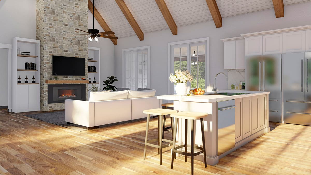 Plan 70827MK: Rustic 2400 Square Foot 3-Bed Ranch Home Plan with Home Office  - Image #9 - New American, Ranch, Traditional