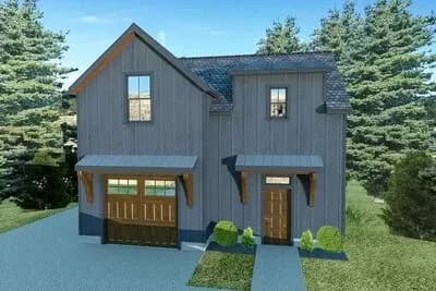 Rustic ADU Under 1000 Square Feet with Vaulted Living Space