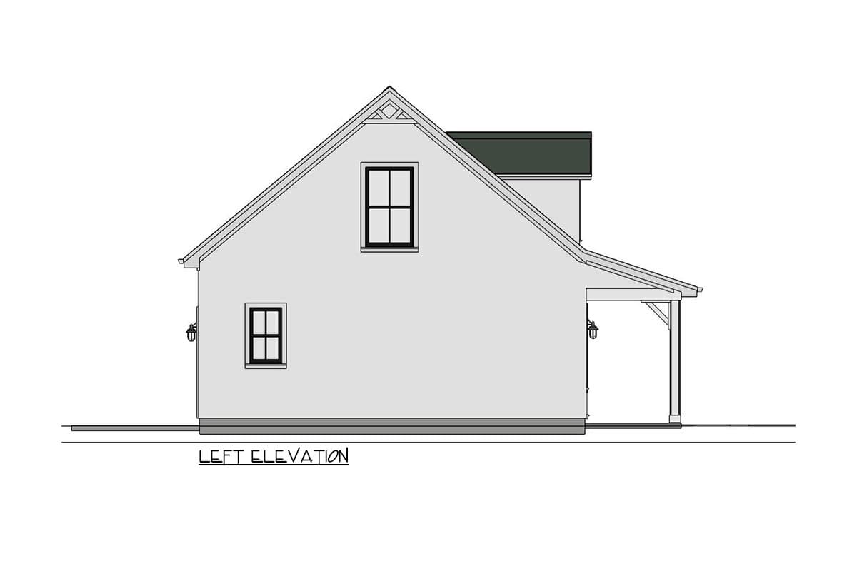 Plan 430824SNG: 950 Square Foot Country Home Plan with Rocking Chair Porch - Image #14 - Cabin, Country, Farmhouse, Rustic, Traditional
