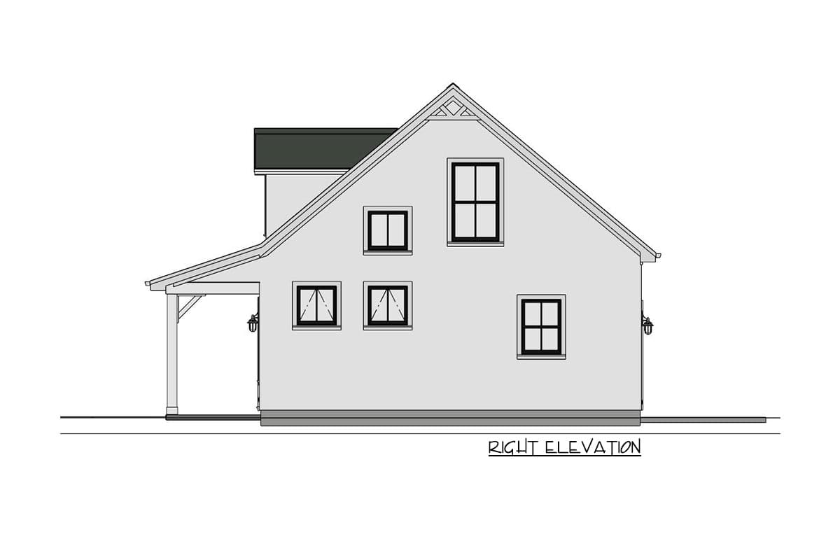 Plan 430824SNG: 950 Square Foot Country Home Plan with Rocking Chair Porch - Image #16 - Cabin, Country, Farmhouse, Rustic, Traditional