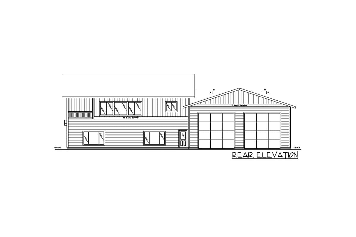 Plan 35556GH: 3200 Square Foot Shouse Plan with 2400 Square Foot Shop Plus a 3-Car Garage - Image #4 - Barndominium, Country, Rustic