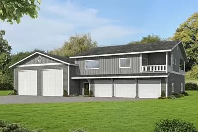 3200 Square Foot Shouse Plan with 2400 Square Foot Shop Plus a 3-Car Garage