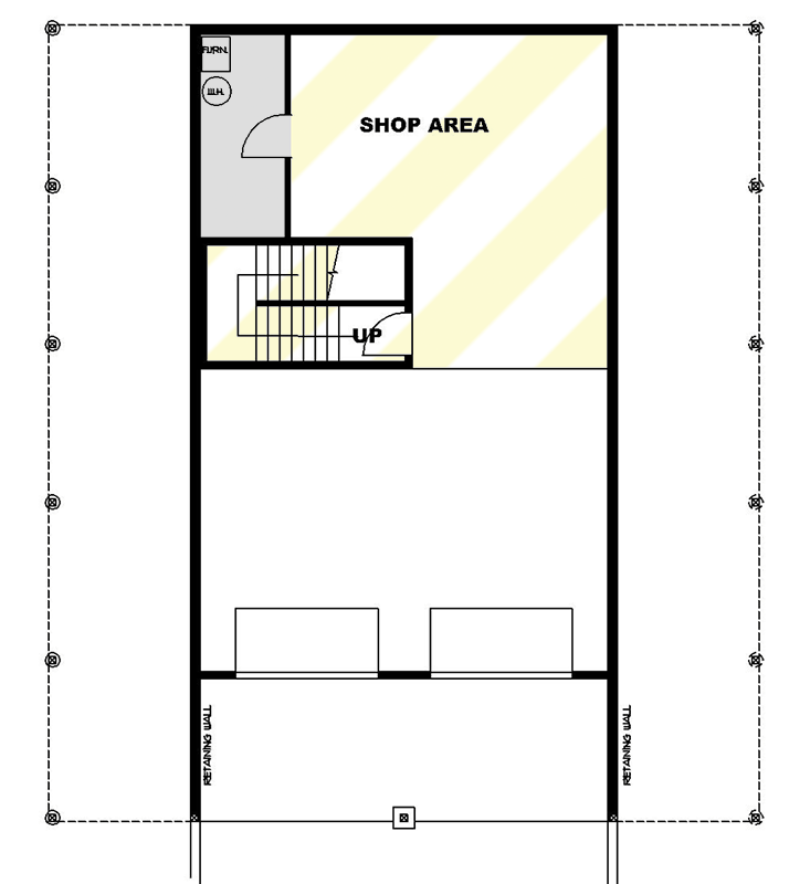 Plan 35564GH: Mountain Country House Plan with Drive-Under Garage and Shop - 2113 Sq Ft - Floor Plan - Lower Level - Country, Craftsman, Mountain, Rustic