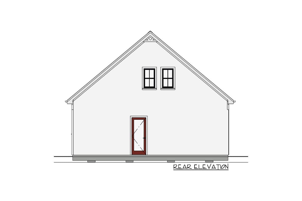 Plan 430825SNG: 750 Square Foot Farmhouse-style ADU with 2-Story Living Room - Image #21 - Cottage, Country, Farmhouse, Traditional