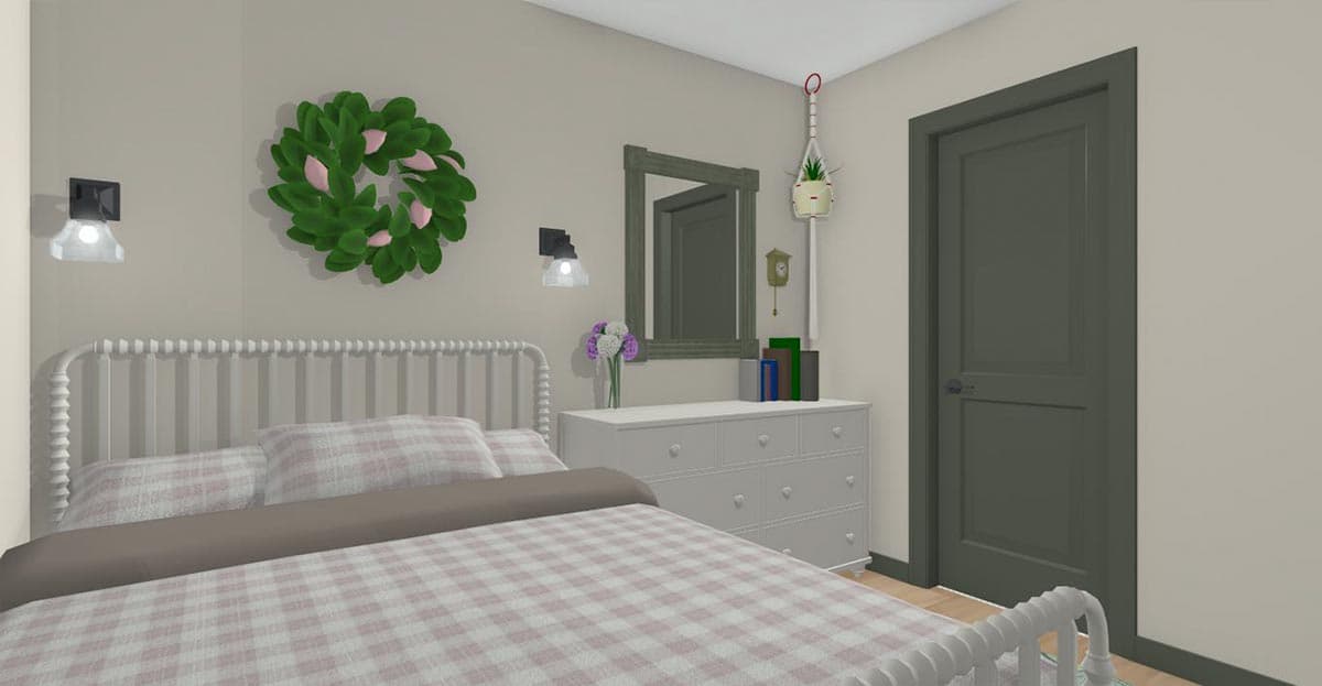 Plan 430825SNG: 750 Square Foot Farmhouse-style ADU with 2-Story Living Room - Image #10 - Cottage, Country, Farmhouse, Traditional