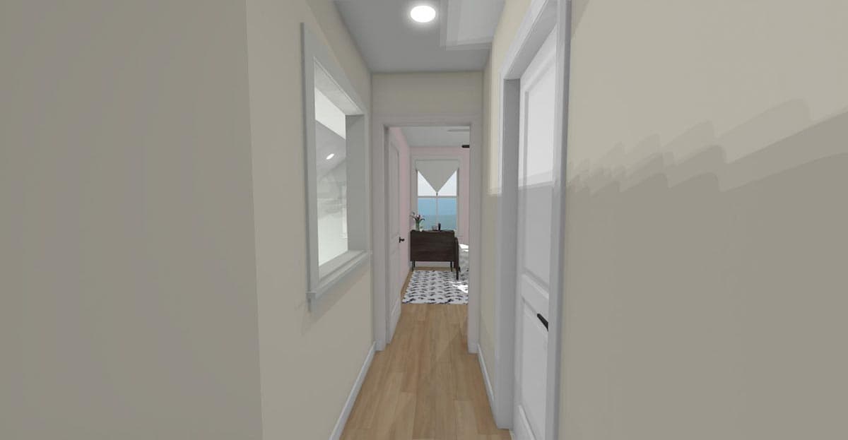 Plan 430825SNG: 750 Square Foot Farmhouse-style ADU with 2-Story Living Room - Image #11 - Cottage, Country, Farmhouse, Traditional