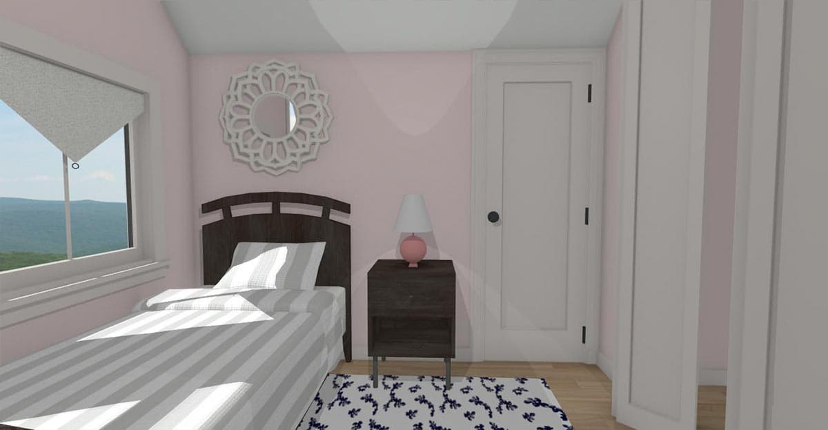 Plan 430825SNG: 750 Square Foot Farmhouse-style ADU with 2-Story Living Room - Image #13 - Cottage, Country, Farmhouse, Traditional