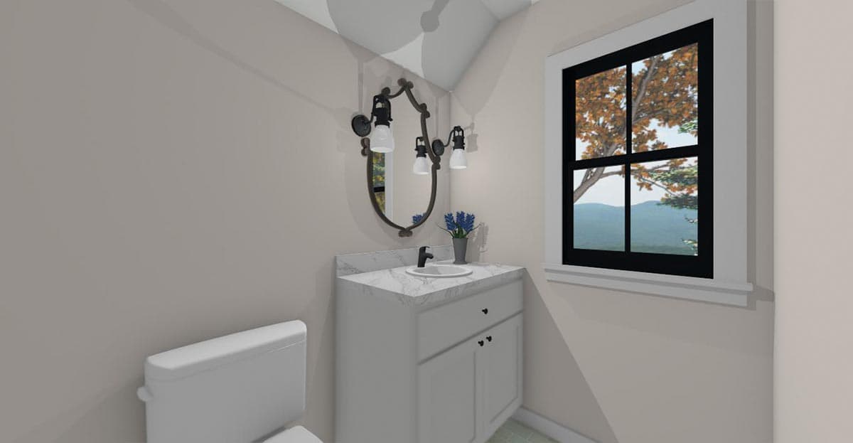 Plan 430825SNG: 750 Square Foot Farmhouse-style ADU with 2-Story Living Room - Image #16 - Cottage, Country, Farmhouse, Traditional