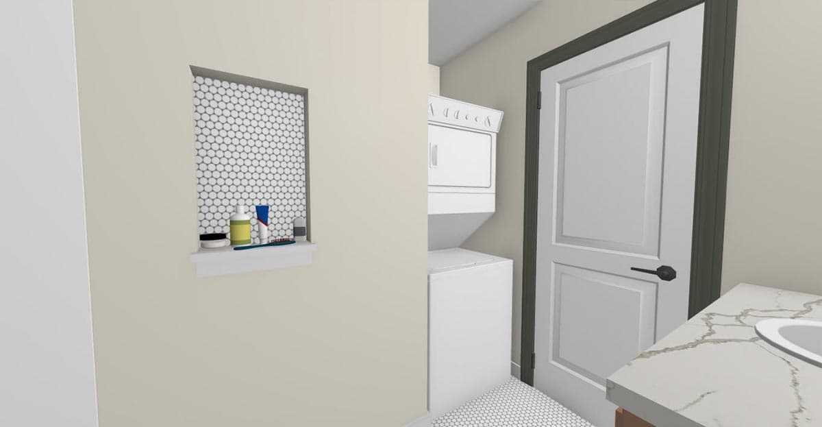 Plan 430825SNG: 750 Square Foot Farmhouse-style ADU with 2-Story Living Room - Image #18 - Cottage, Country, Farmhouse, Traditional