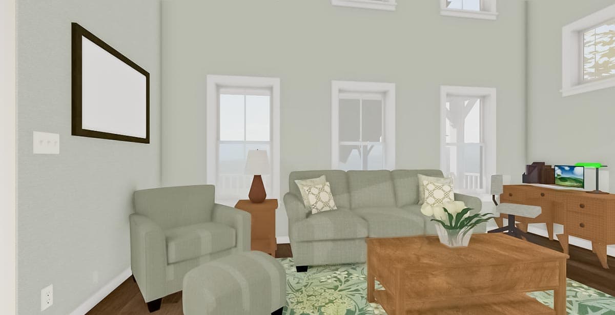 Plan 430826SNG: 3-Bed Cottage Just Over 1,000 Square Feet of Living Space - Image #4 - Cottage, Country, Modern Farmhouse, Vacation