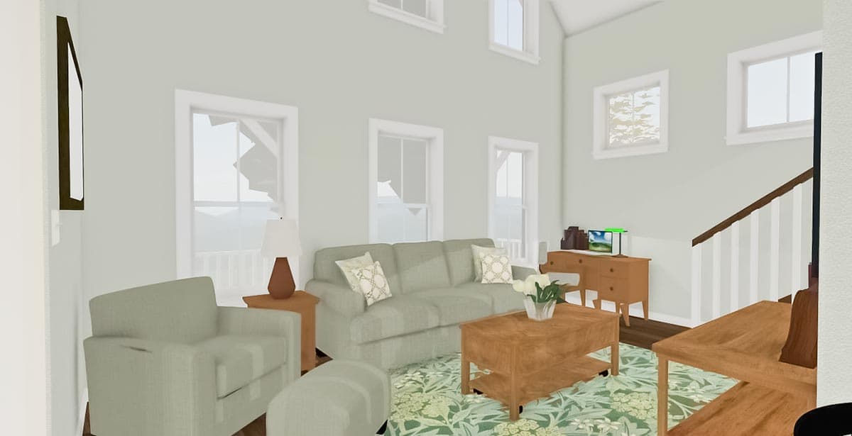 Plan 430826SNG: 3-Bed Cottage Just Over 1,000 Square Feet of Living Space - Image #5 - Cottage, Country, Modern Farmhouse, Vacation
