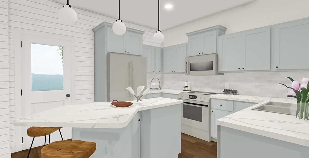 Plan 430826SNG: 3-Bed Cottage Just Over 1,000 Square Feet of Living Space - Image #6 - Cottage, Country, Modern Farmhouse, Vacation