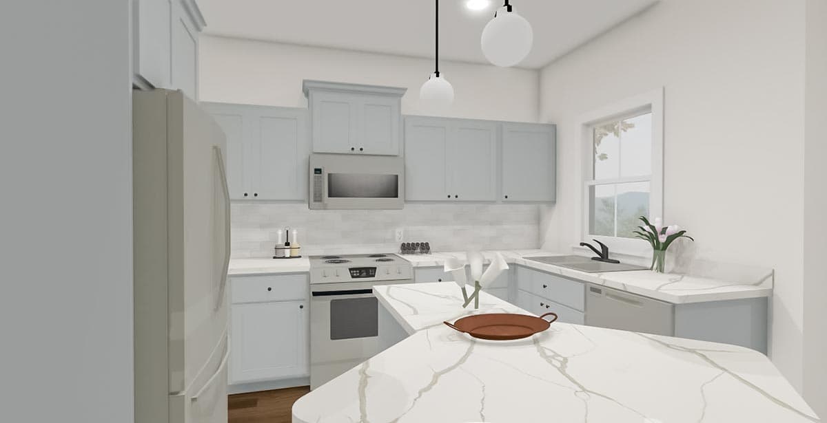 Plan 430826SNG: 3-Bed Cottage Just Over 1,000 Square Feet of Living Space - Image #7 - Cottage, Country, Modern Farmhouse, Vacation