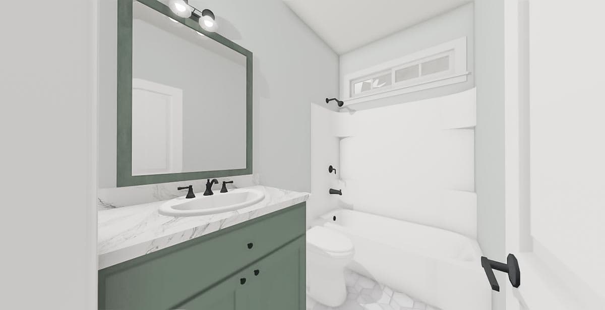Plan 430826SNG: 3-Bed Cottage Just Over 1,000 Square Feet of Living Space - Image #10 - Cottage, Country, Modern Farmhouse, Vacation