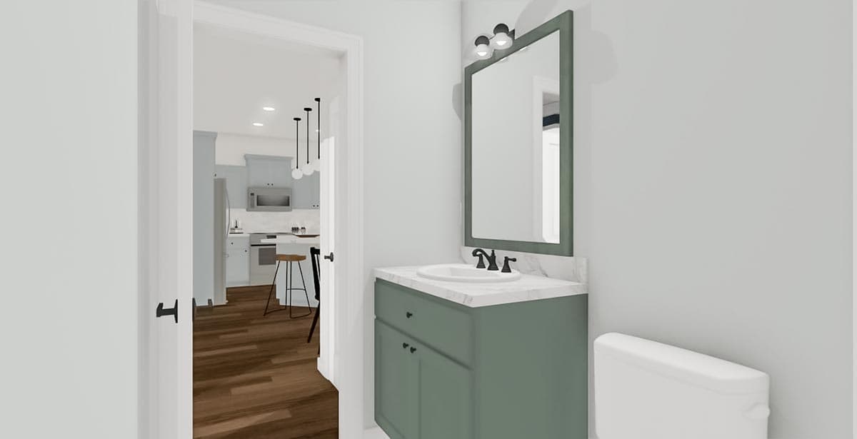 Plan 430826SNG: 3-Bed Cottage Just Over 1,000 Square Feet of Living Space - Image #11 - Cottage, Country, Modern Farmhouse, Vacation