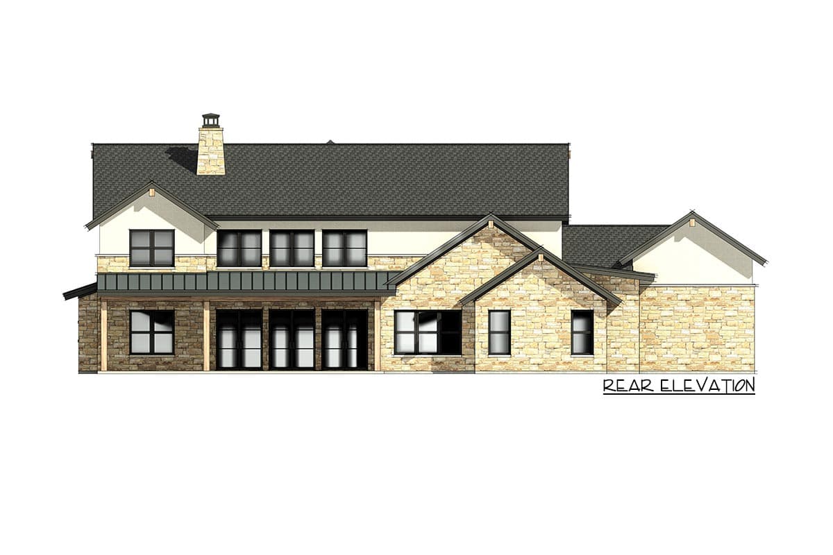 Plan 818029JSS: Modern Hill Country Home Plan with Split 3-Car Garage and 2-Story Great Room - Image #13 - European, French Country, Hill Country, Rustic