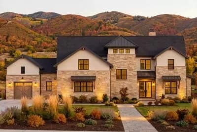 Modern Hill Country Home Plan with Split 3-Car Garage and 2-Story Great Room