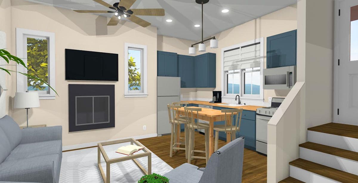 Plan 430827SNG: 3-Bed 960 Square Foot Country Cottage - Image #6 - Acadian, Cottage, Country, Farmhouse, Modern Farmhouse