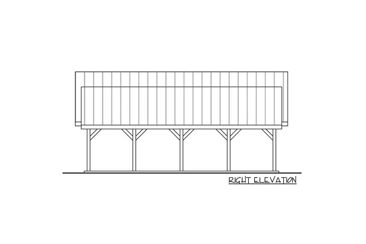 Plan 72369DA: Traditional 4-Car Carport with Additional Storage Area - Image #4