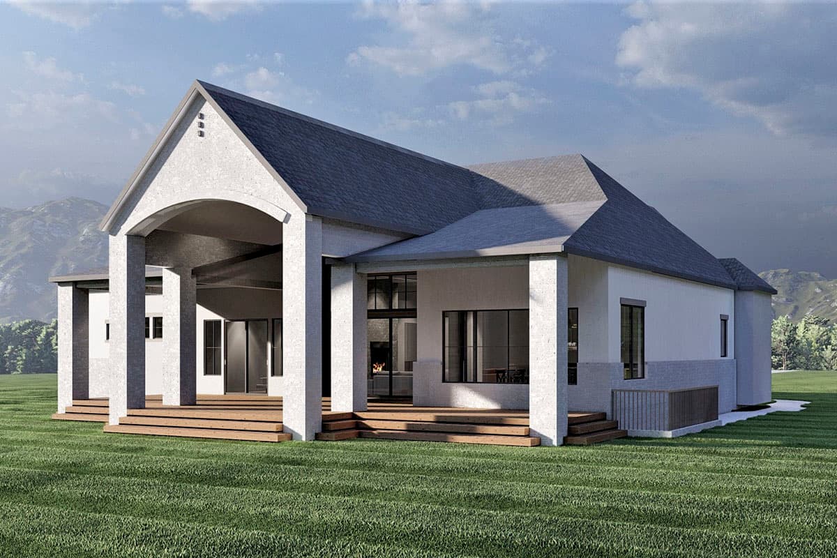 Plan 490078NAH: One-Story 2600 Square Foot Transitional Home Plan with Optional Lower Level Apartment - Image #4 - New American, Ranch, Transitional