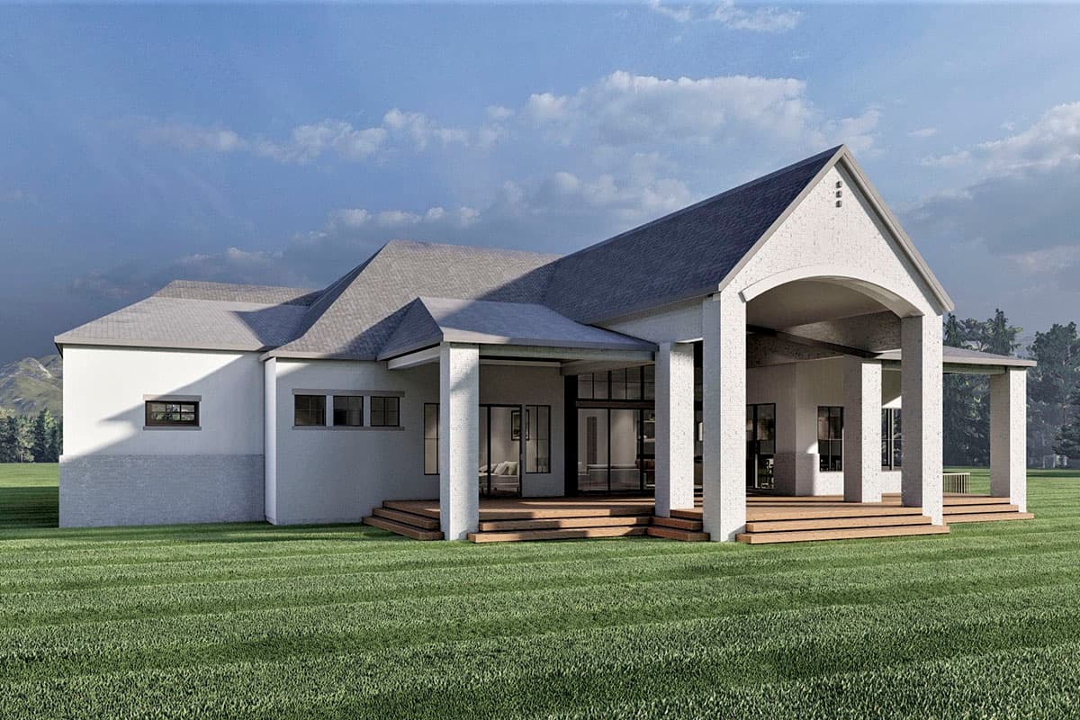 Plan 490078NAH: One-Story 2600 Square Foot Transitional Home Plan with Optional Lower Level Apartment - Image #5 - New American, Ranch, Transitional