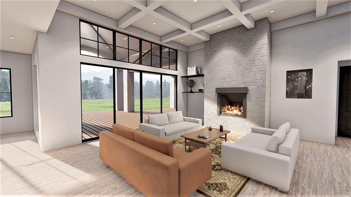 Plan 490078NAH: One-Story 2600 Square Foot Transitional Home Plan with Optional Lower Level Apartment - Image #7 - New American, Ranch, Transitional