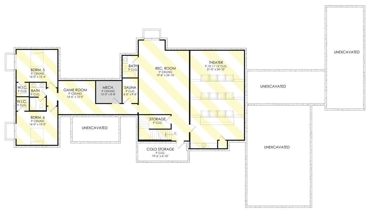 Plan 490079NAH: New American Home Plan with False Chimney and a Home Office - 4813 Sq Ft - Floor Plan - Optionally Finished Basement Foundation - Country, Farmhouse, Modern Farmhouse, New American