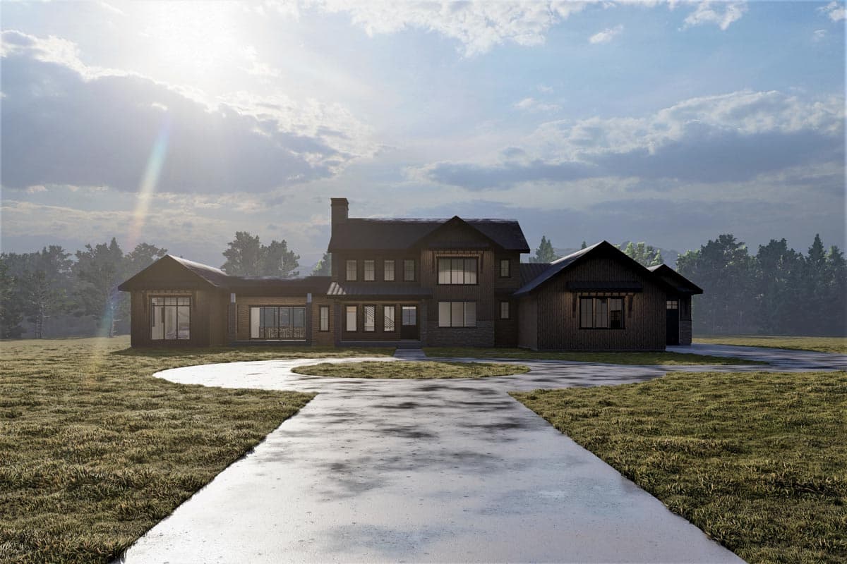Plan 490079NAH: New American Home Plan with False Chimney and a Home Office - 4813 Sq Ft - Image #5 - Country, Farmhouse, Modern Farmhouse, New American