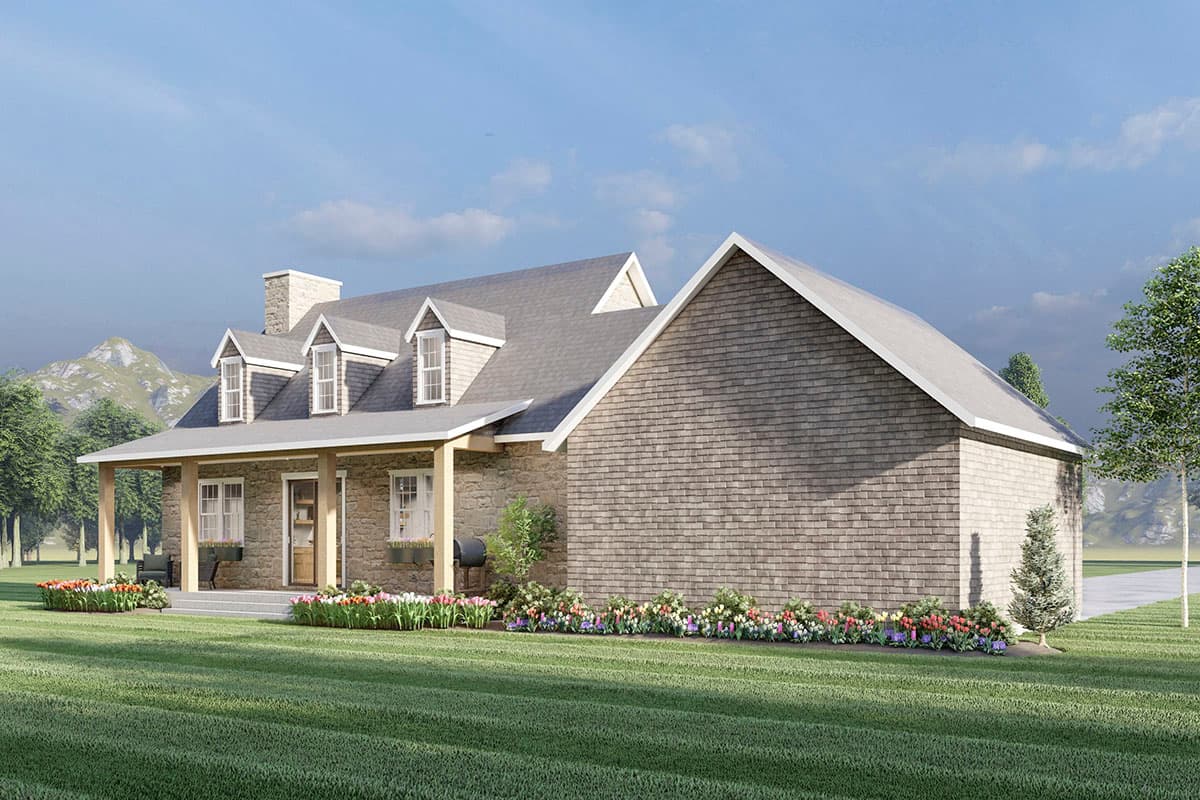 Plan 490082NAH: 2-Story 1800 Square Foot Colonial House Plan with Home Office - Image #4 - Colonial, Country, Traditional