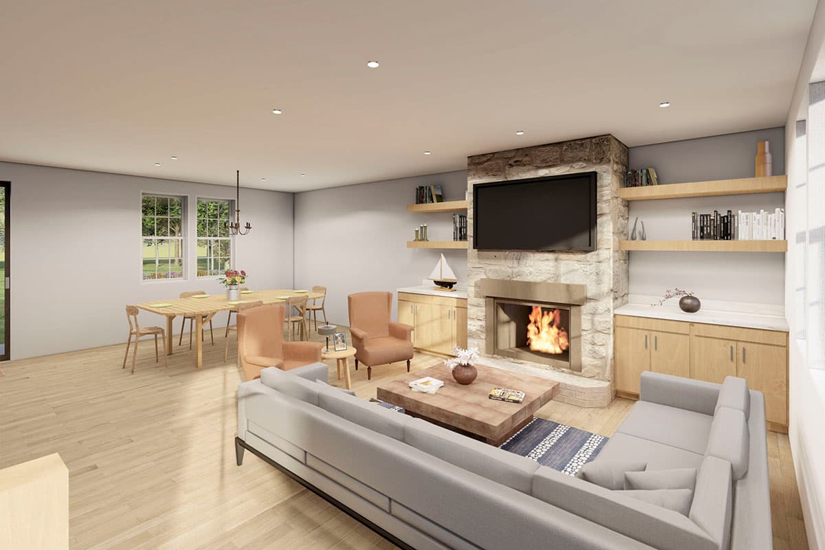 Plan 490082NAH: 2-Story 1800 Square Foot Colonial House Plan with Home Office - Image #6 - Colonial, Country, Traditional