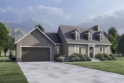 2-Story 1800 Square Foot Colonial House Plan with Home Office