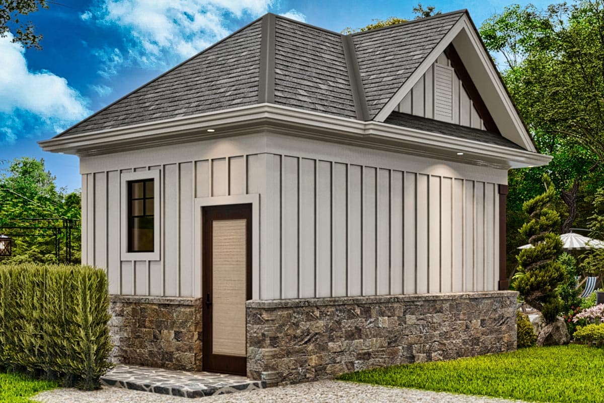 Plan 25789GE: Pool House with Cabana and Half Bath - Image #7 - Country, Craftsman, New American