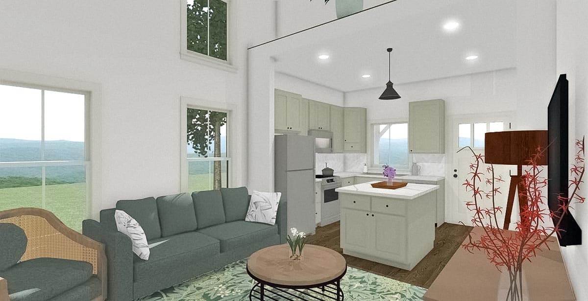 Plan 430828SNG: Compact Cottage Plan with Loft - Image #7 - Cottage, Country, Farmhouse