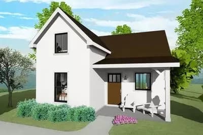 Compact Cottage Plan with Loft
