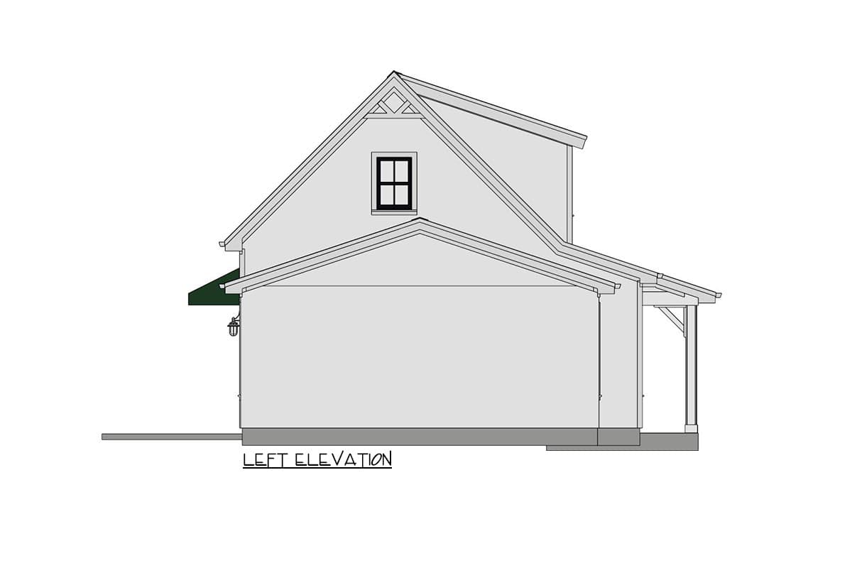 Plan 430829SNG: 800 Square Foot ADU Country Home Plan with 3 Beds - Image #4 - Cottage, Country, Craftsman, Farmhouse, Traditional