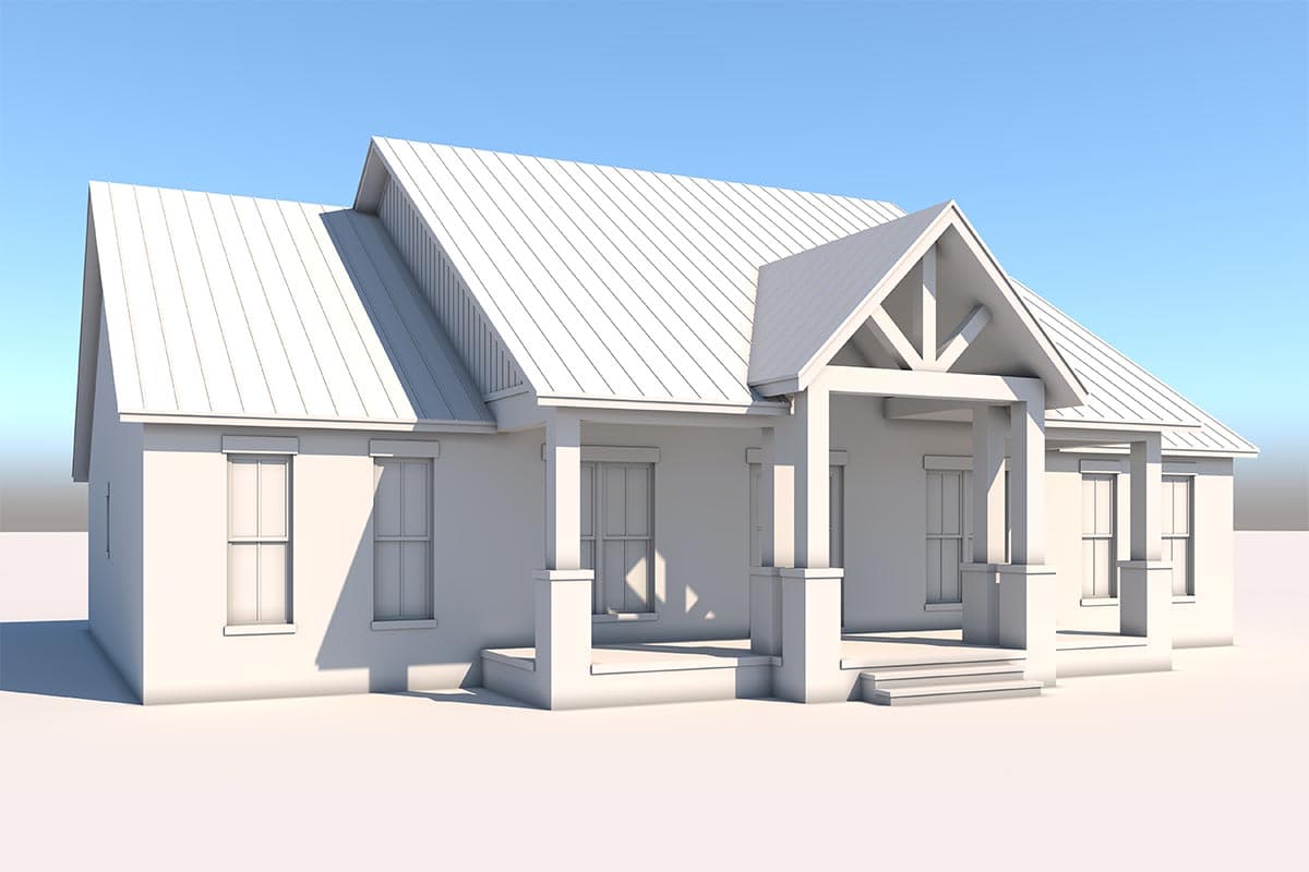 Plan 51931HZ: 3-Bed Southern Traditional-Style Plan with Home Office - 2400 Sq Ft - Image #7 - Acadian, Southern, Southern Traditional, Traditional