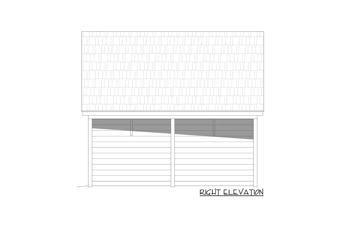 Plan 680043VR: 150 Square Foot Workshop with Shed Porch - Image #4 - Country, Traditional