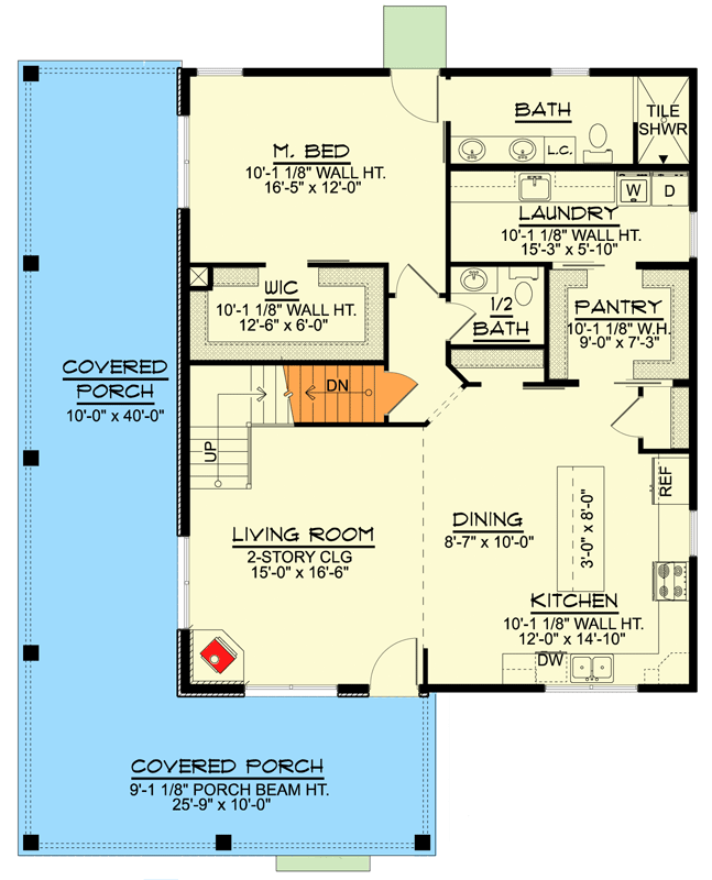 Plan 135203GRA: Contemporary 2300 Square Foot Country Home Plan with Wraparound Porch - Floor Plan - Main Level - Country, Mountain, New American, Rustic, Traditional